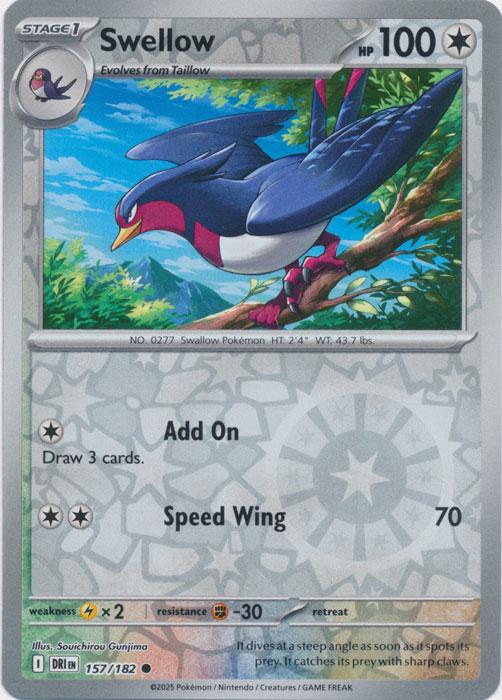 Destined Rivals Swellow [Reverse Holo] Pokémon card